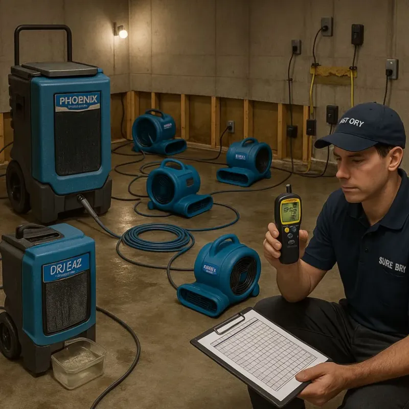 Structural Drying and Dehumidification process in Laurium, MI